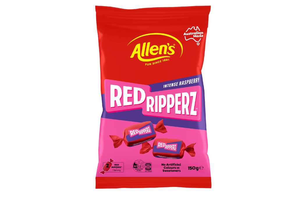 Allen's Red Ripperz Lollies Intense Raspberry 150g